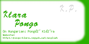 klara pongo business card